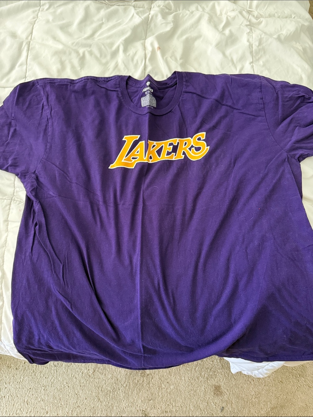 Fanatics Purple Lakers Short Sleeve Tee with Yellow Logo